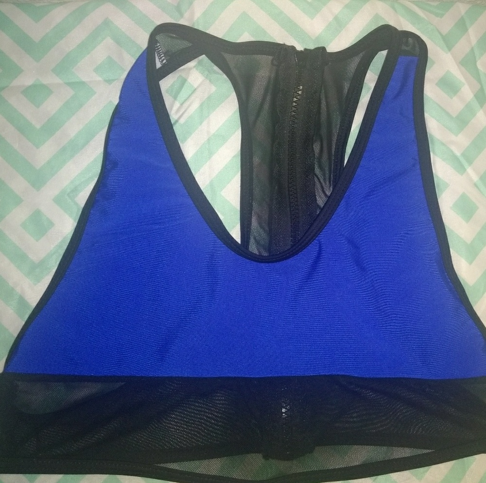 Sexy Blue Mesh 2 Piece Bikini Size L